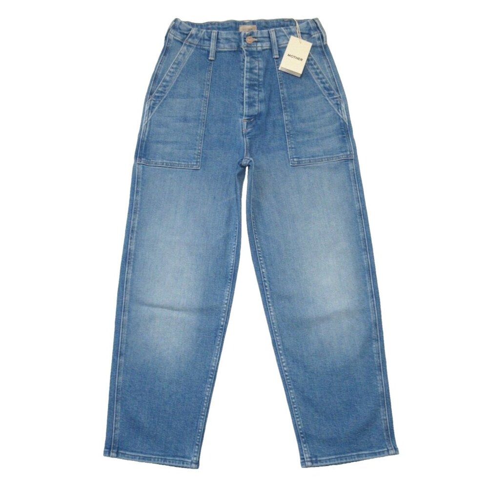 NWT Mother The Patch Pocket Private Flood in Flag Me Down Crop Jeans 26